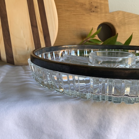 Vintage Cut Glass and Silver Serving Tray - Picture 6 of 11
